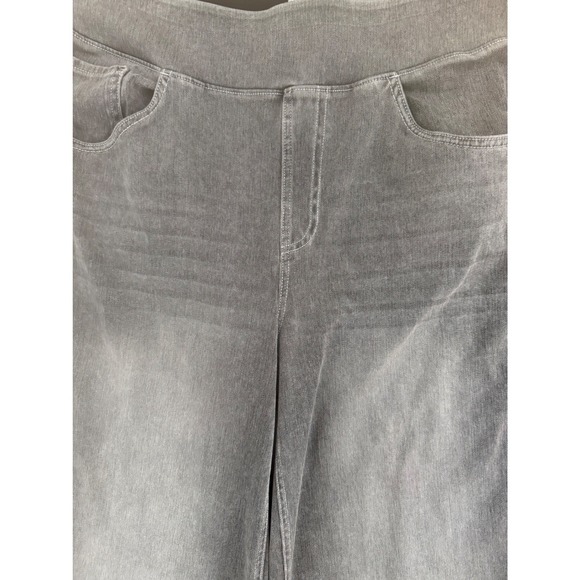 Halara XL Tall Wide Leg Jeans Grey White Stripe Denim Pants Athleisure - Picture 7 of 9